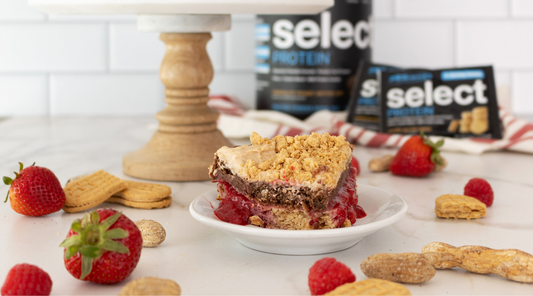 Peanut Butter and Jelly Protein Cake