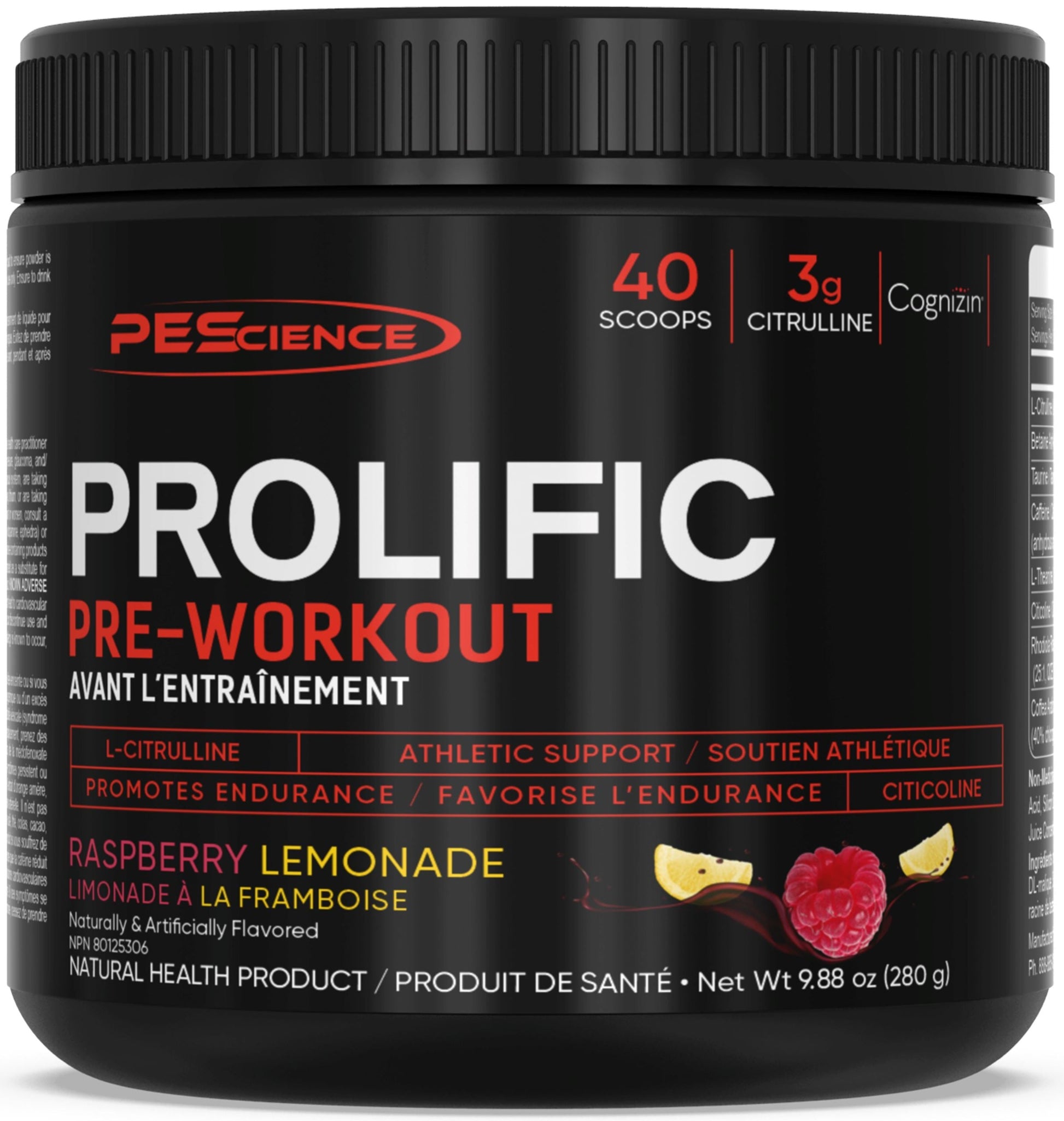 PEScienceCA Prolific Pre-Workout Raspberry Lemonade 40