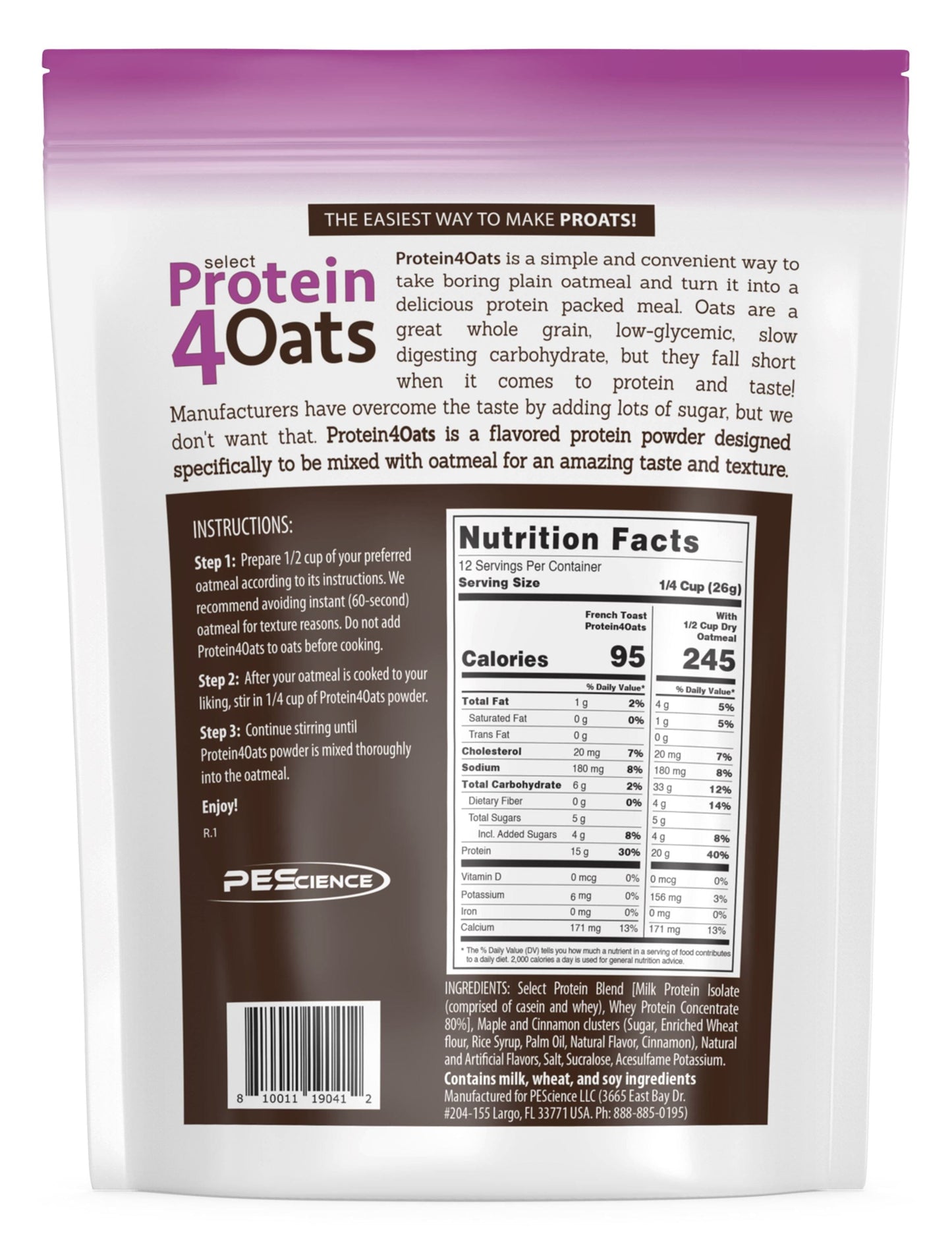 PEScienceCA Protein4Oats