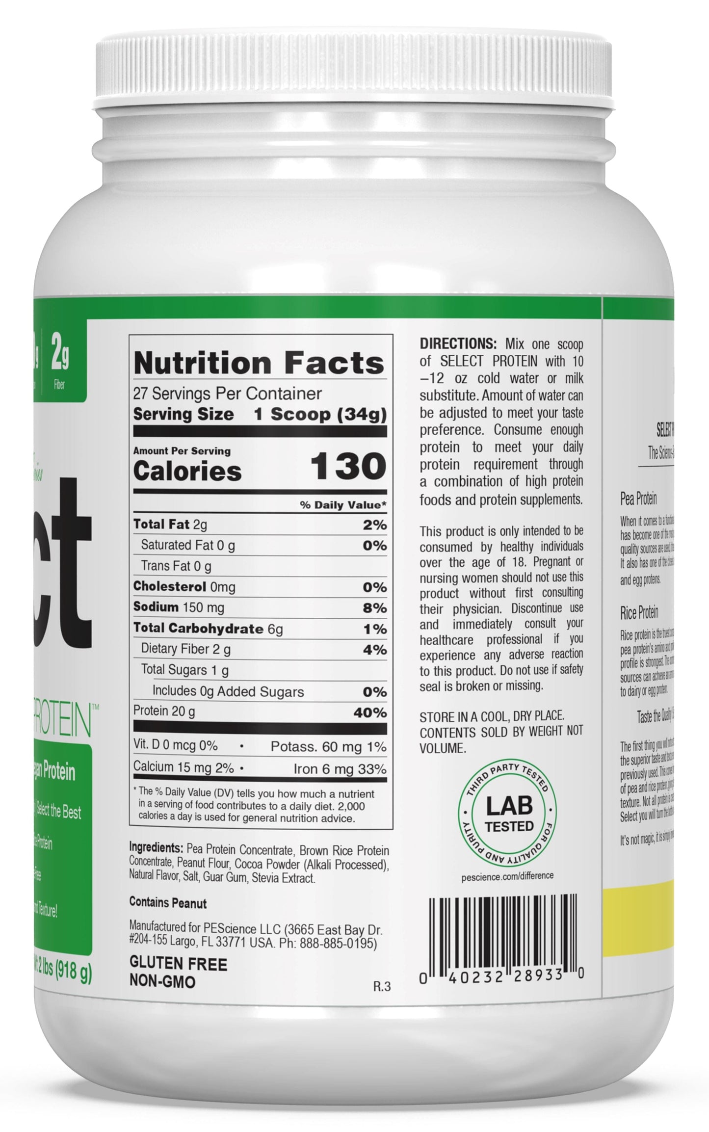 PEScienceCA Select Vegan Protein