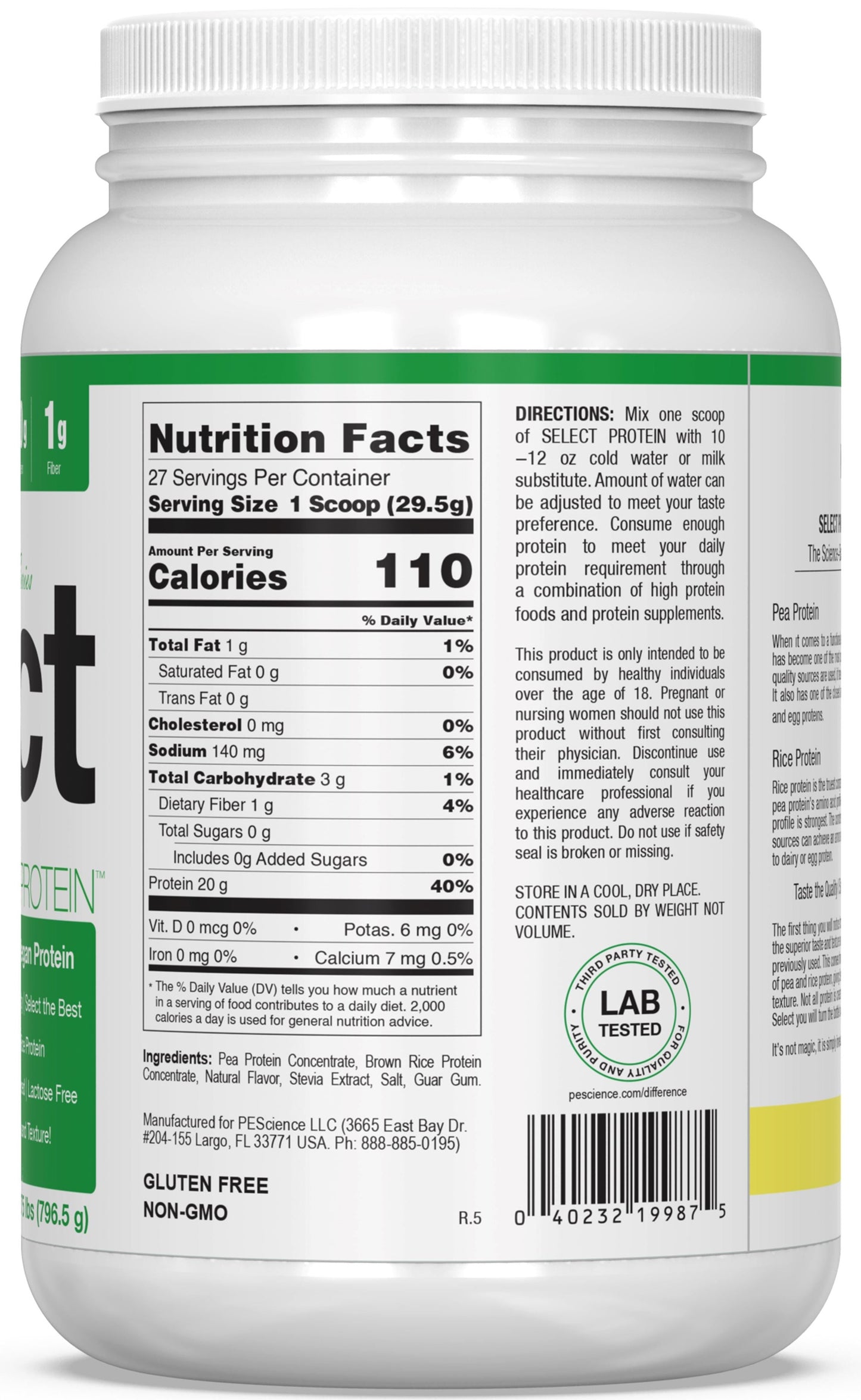 PEScienceCA Select Vegan Protein