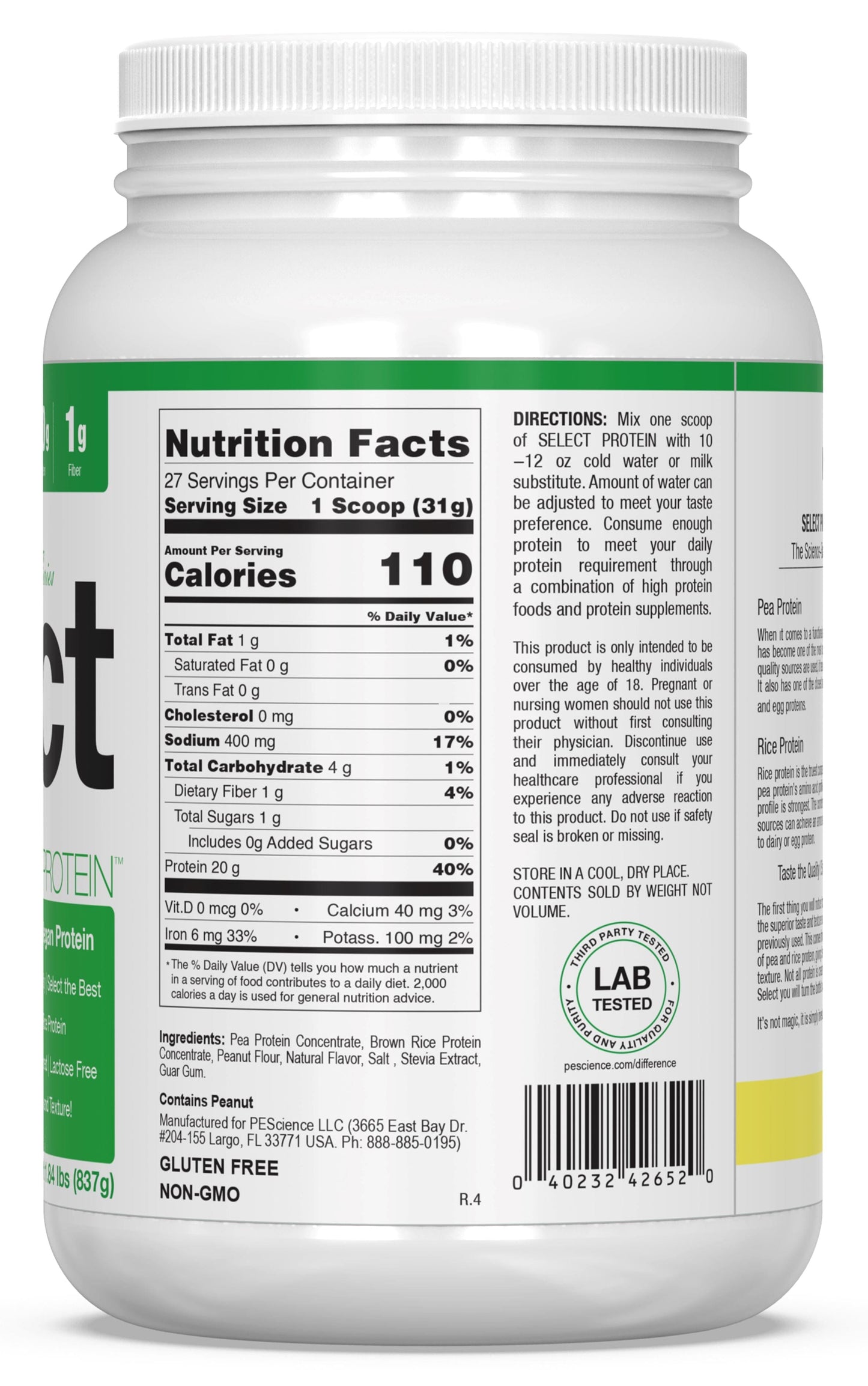 PEScienceCA Select Vegan Protein