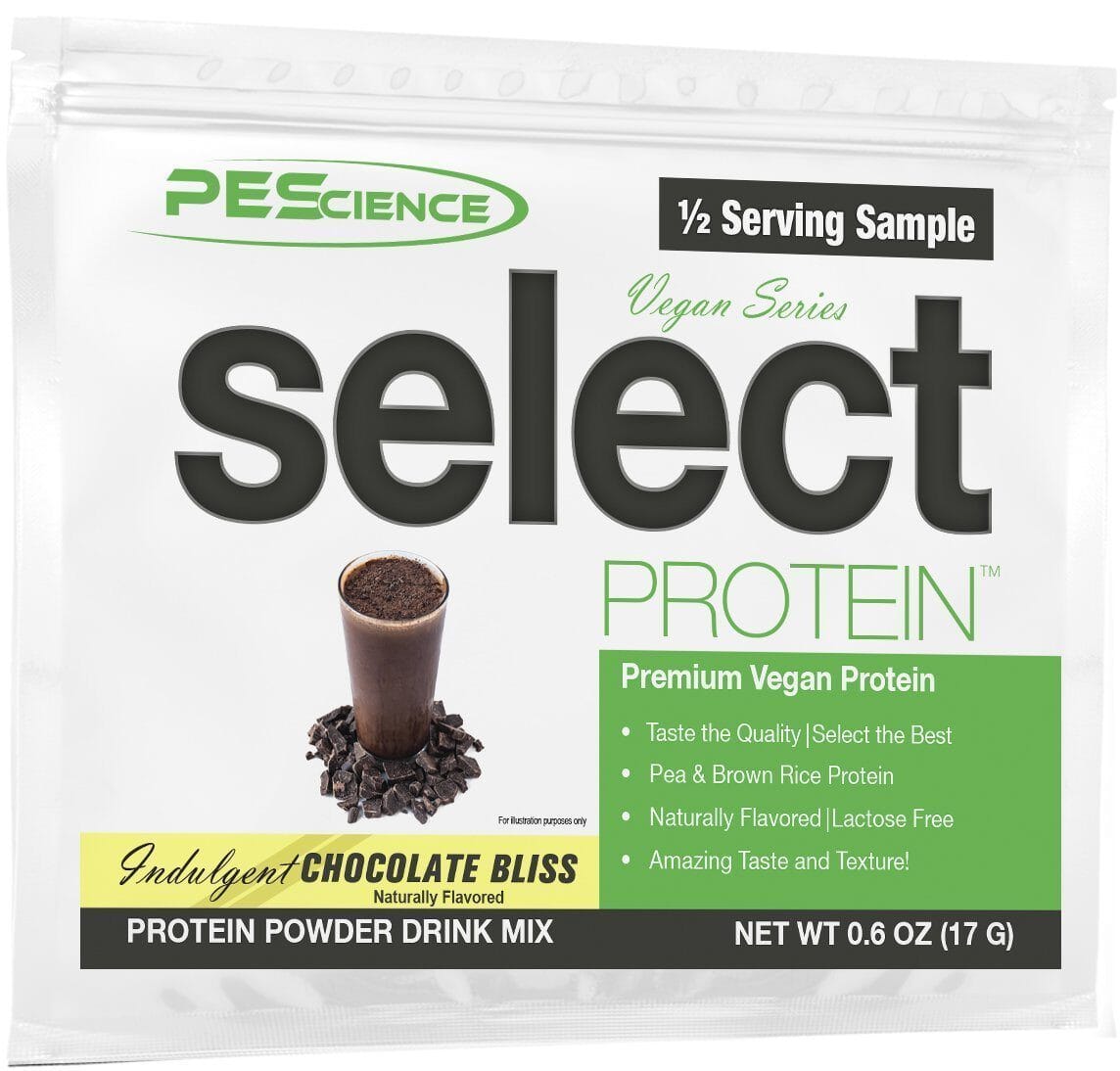 PEScienceCA Select Vegan Protein Vegan Chocolate Bliss 1 Sample