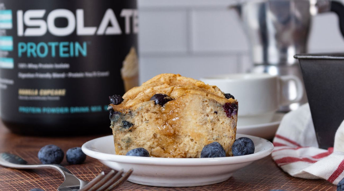 Blueberry Pancake Protein French Toast Bake