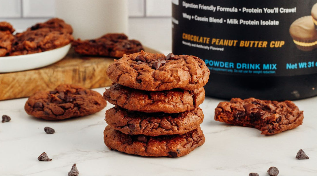Double Chocolate Peanut Butter Protein Cookies