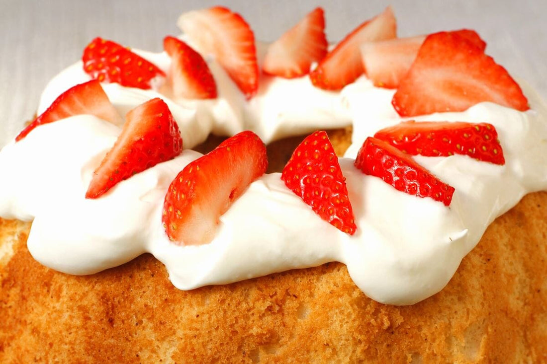 High Protein Strawberry Angel Food Cake