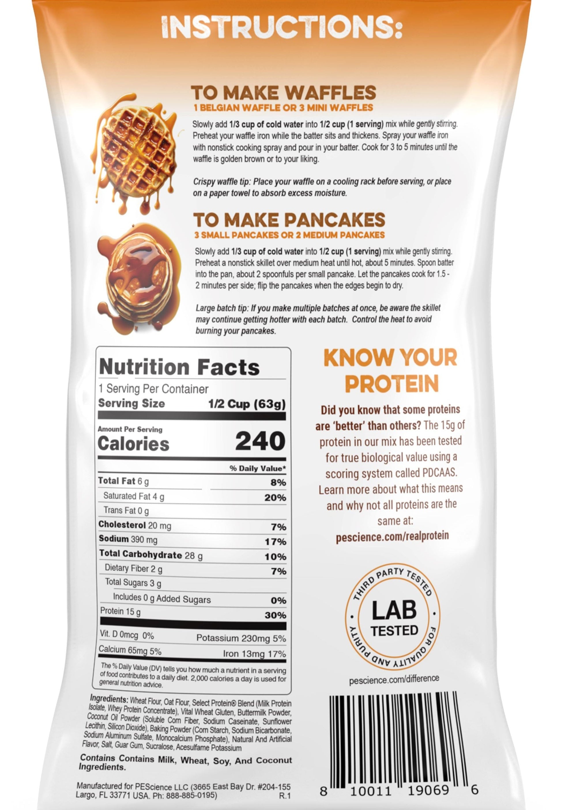 PEScienceCA Protein Pancake & Waffle Mix 