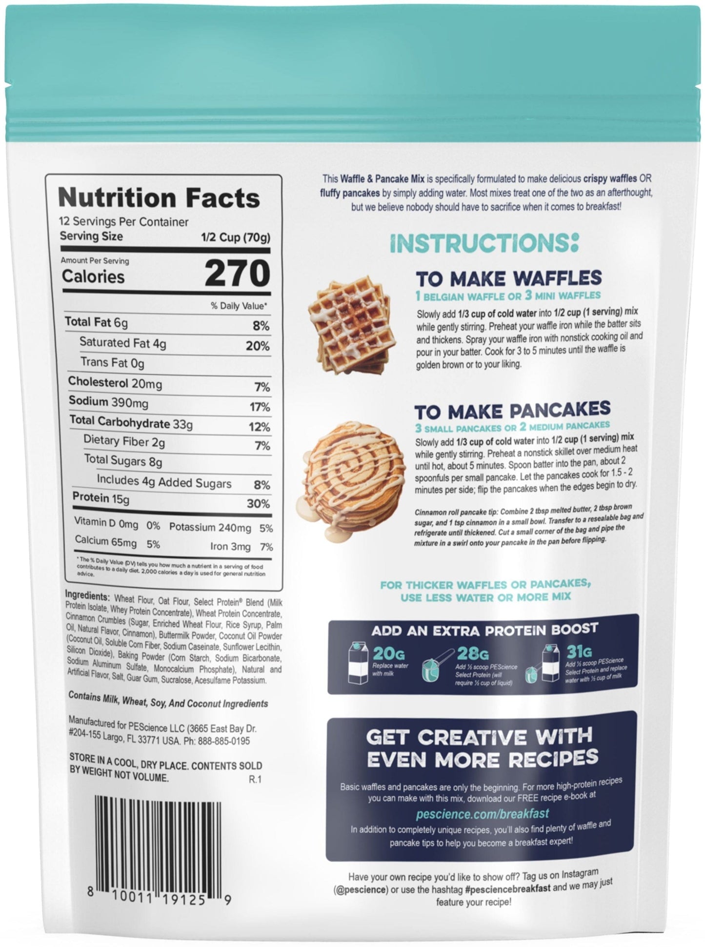 PEScienceCA Protein Pancake & Waffle Mix 