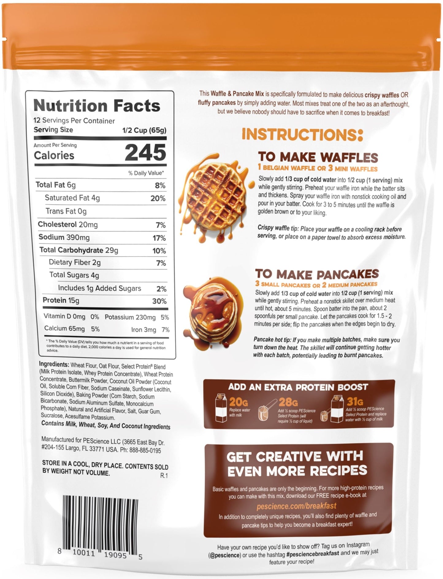 PEScienceCA Protein Pancake & Waffle Mix 