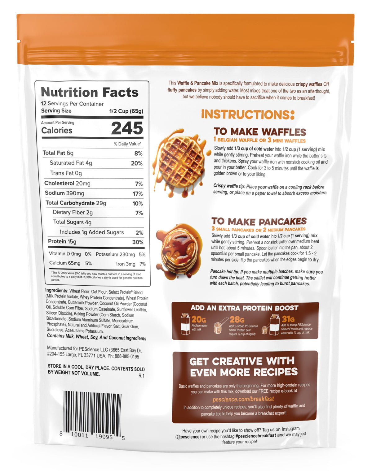 PEScienceCA Protein Pancake & Waffle Mix 