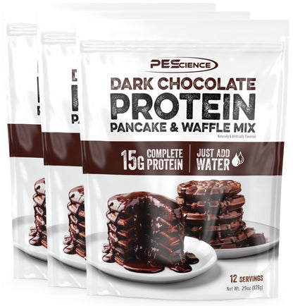 PEScienceCA Protein Pancake & Waffle Mix Dark Chocolate 36 (3-Pack)