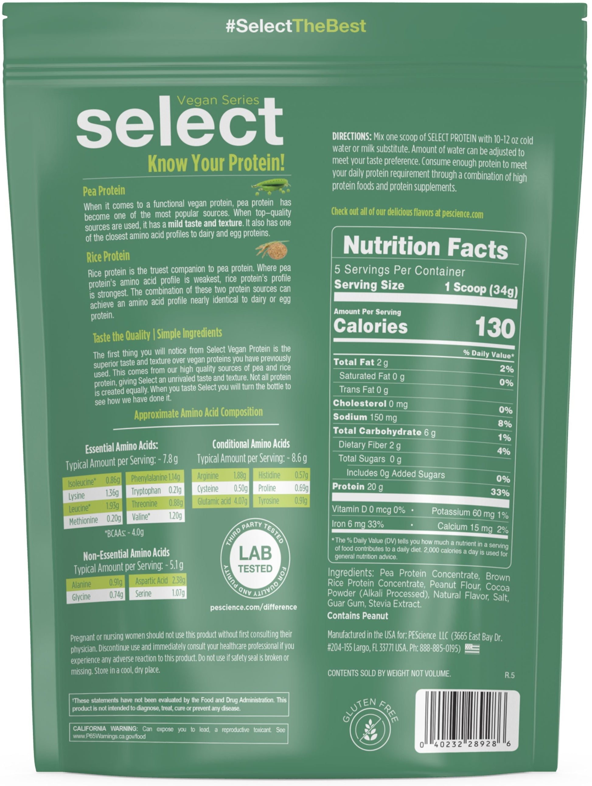PEScienceCA Select Vegan Protein 