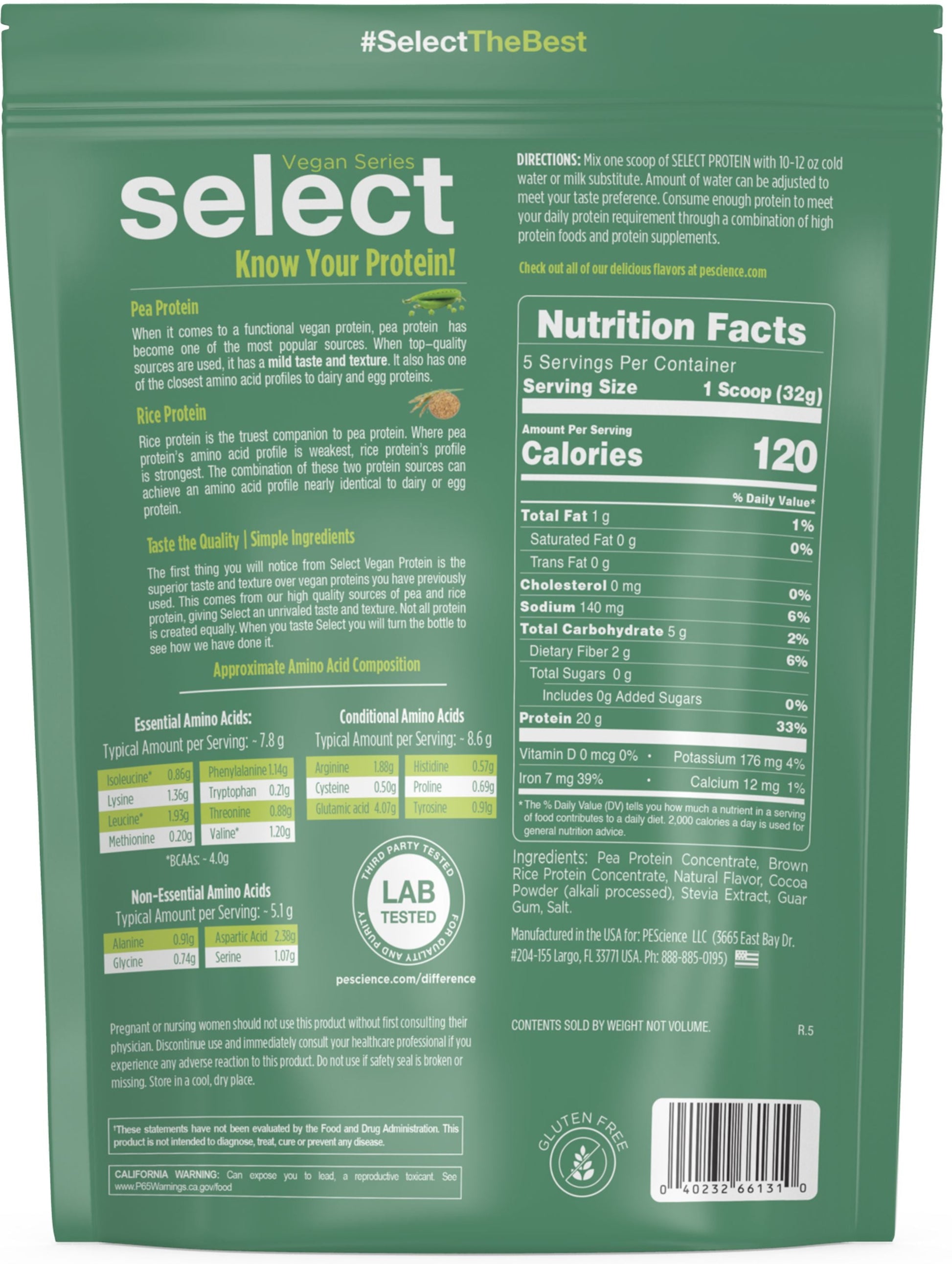 PEScienceCA Select Vegan Protein 