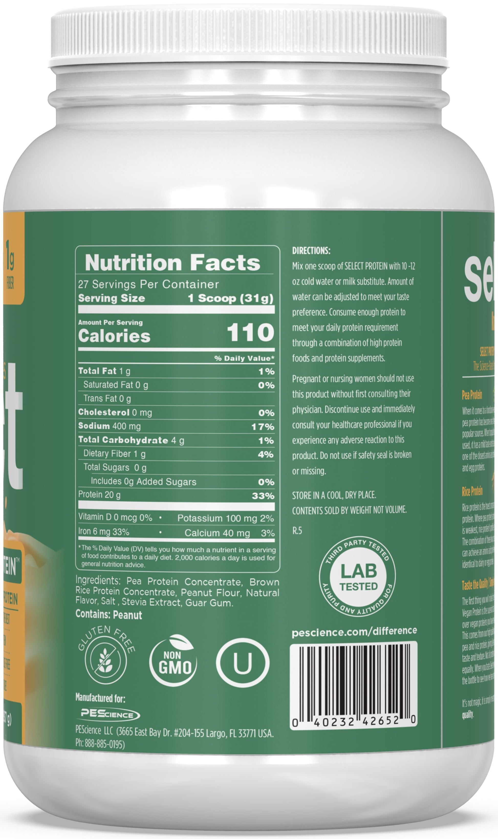 PEScienceCA Select Vegan Protein 