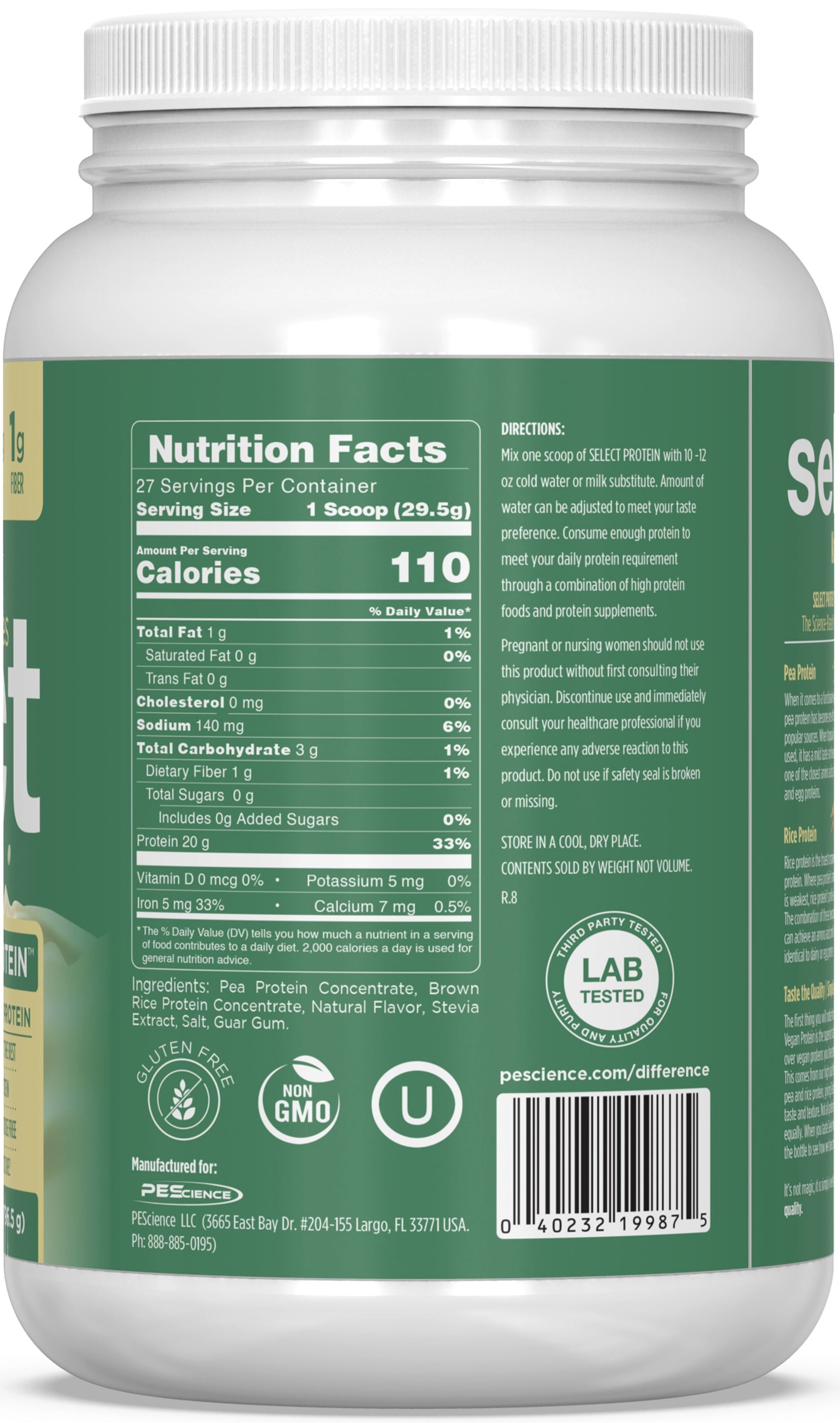 PEScienceCA Select Vegan Protein 