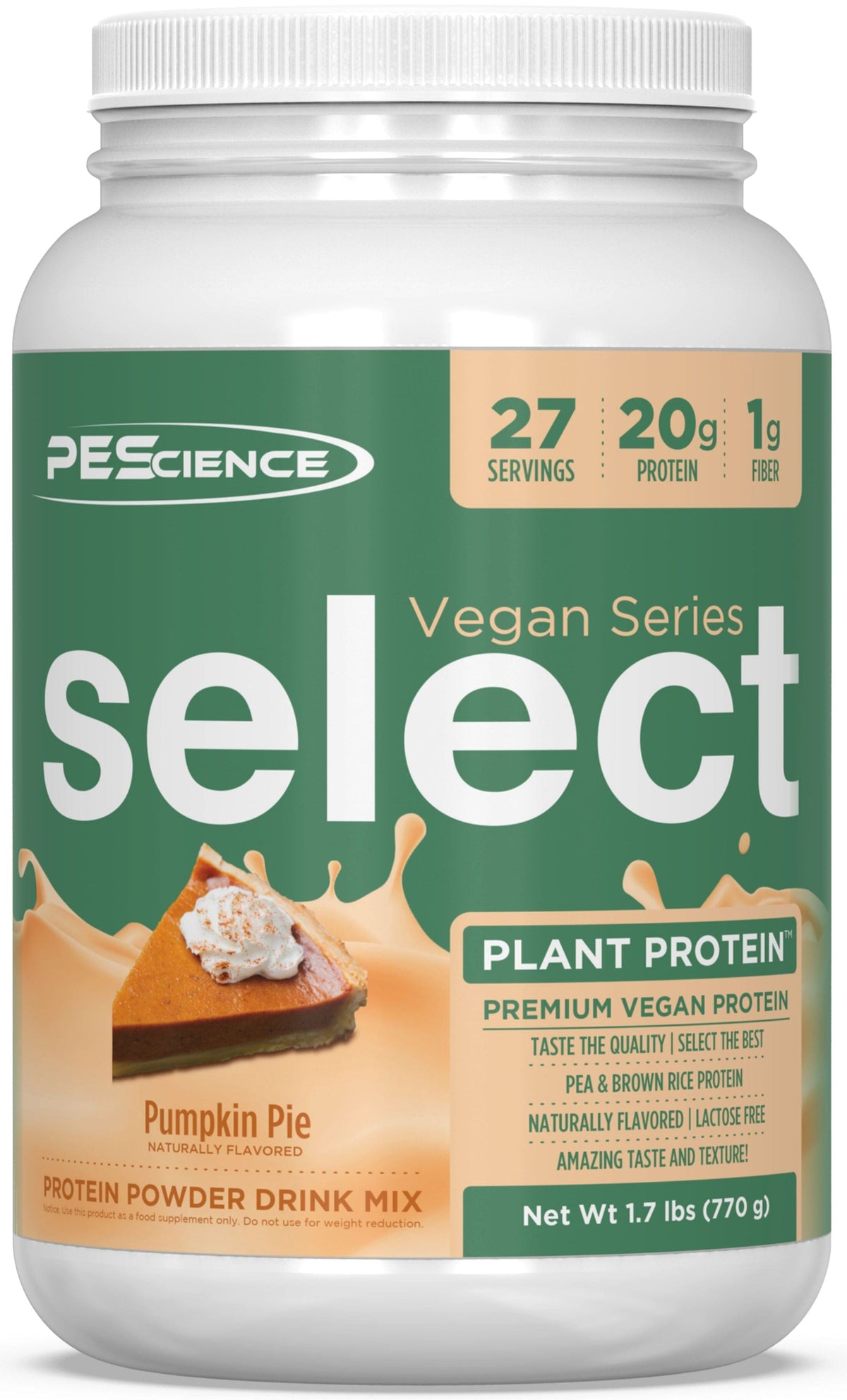 PEScienceCA Select Vegan Protein Vegan Pumpkin Pie (Out of Stock) 27
