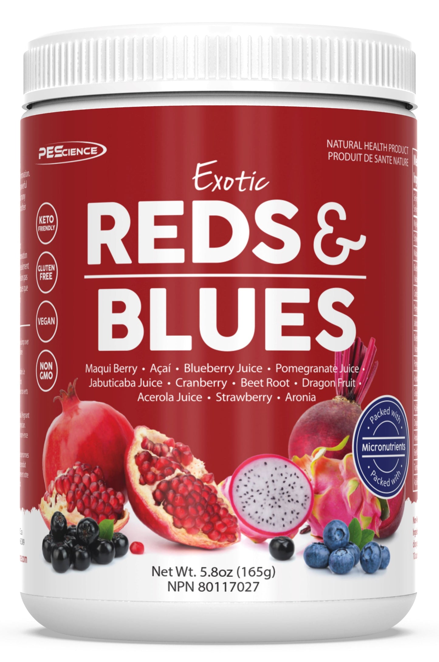 Exotic Reds & Blues Powdered Beverage Mixes Canada PEScience 